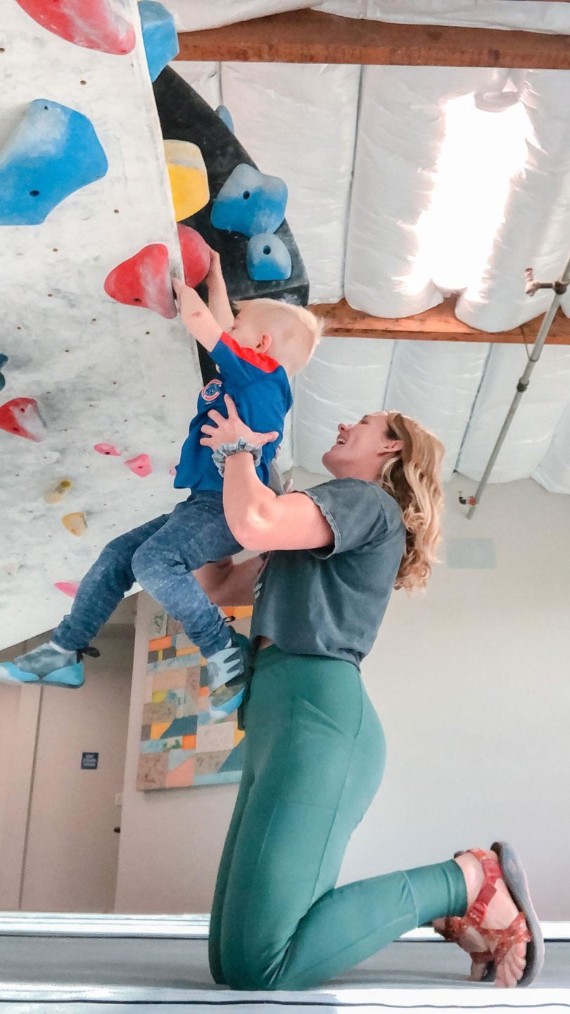 we care for kids one on one at the ACG indoor rock climbing gym near me, our sprouts on route youthing climbing program teach kids as early as 3 how to move and climb