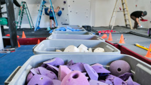 fresh rock climbing holds for a gym reset